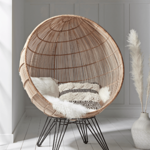 NEW Flat Rattan Cocoon Chair