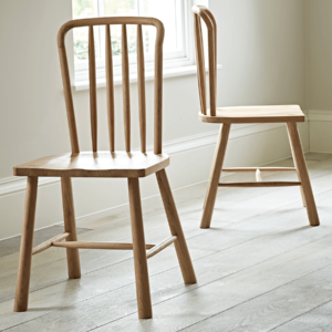 Two Bergen Oak Dining Chairs - Natural